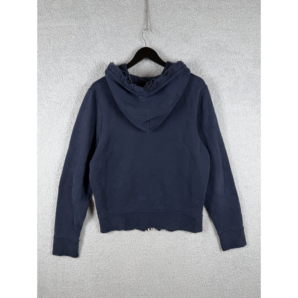 Hollister Hoodie Mens Size L‎ Blue Full Zip Longboards Calif Logo Y2K Distressed - Picture 13 of 14